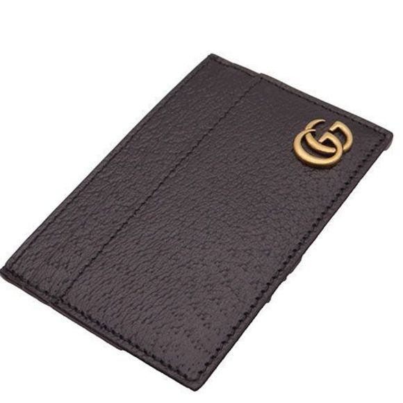 Gucci Card Case Women Men Brand Leather GG Marmont Black 657588 - Picture 3 of 7